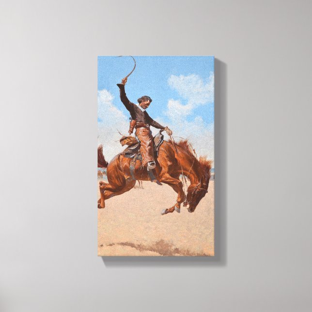 Impressão Em Tela Bronco Buster (por Frederic Remington) (Frente)