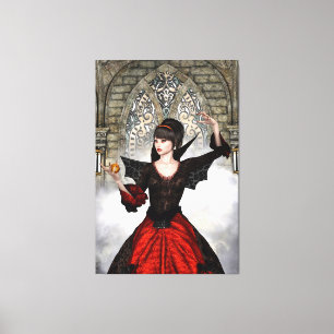 Impressão Em Tela Bruxa de Fantasia - Arte do Castelo Medieval