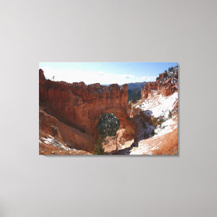Impressão Em Tela Bryce Canyon Natural Bridge Snowy Landscape Foto