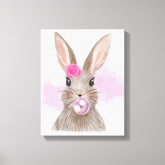 Impressão Em Tela Bubble Bubblegum Rabbit Wall Art (Frente)
