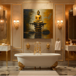 Impressão Em Tela Buda em pedras empilhadas