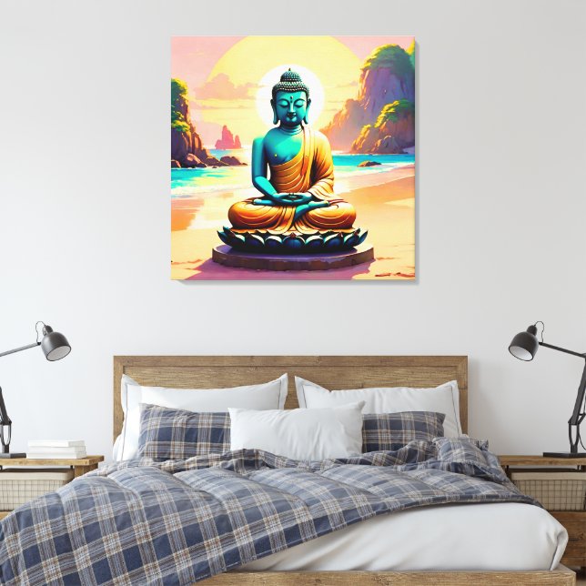 Impressão Em Tela Buda - Margens Serenas de Iluminação (Insitu(Quarto))