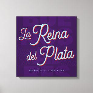 Impressão Em Tela Buenos Aires "La Reina del Plata" tipografia arte 