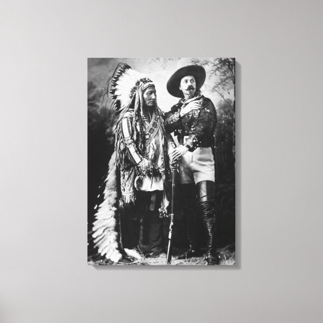 Impressão Em Tela Buffalo Bill Cody & Sitting Bull - Circa 1885 (Frente)