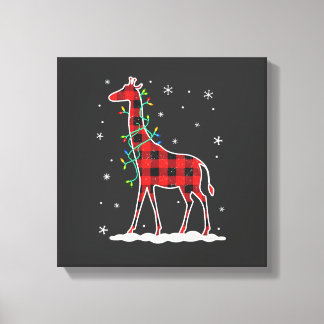 Impressão Em Tela Buffalo Plaid Family Matching Giraffe Christmas Pa