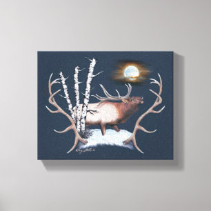 Impressão Em Tela Bugling Bull Elk