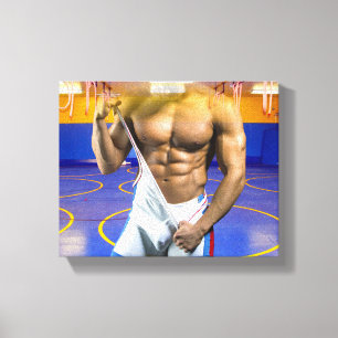 Impressão Em Tela Bulge de homem musculoso do SlipperyJoe's com six-