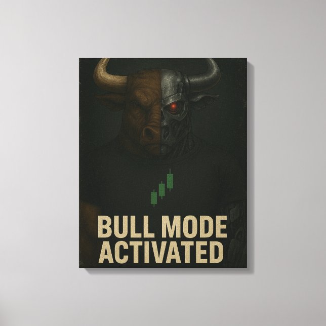Impressão Em Tela Bull Mode Activated Poster — Cyber Bull Trader (Frente)