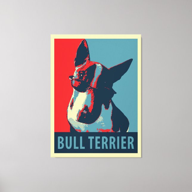 Impressão Em Tela Bull Terrier Partiody Política (Frente)