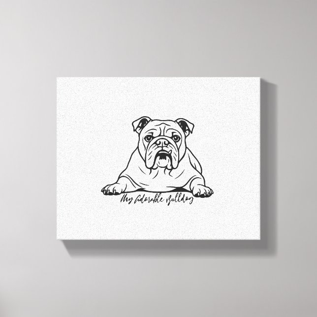 Impressão Em Tela Bulldog Adorável (Frente)