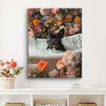 Impressão Em Tela Bulldog Art Francês | Francês na Banheira de Batht<br><div class="desc">Arte do Bulldog Francês apresentando um Bulldog Francês brincalhão desfrutando de um cheio relaxante de bolhas e lindas flores. Este trabalho de arte charmoso adiciona um toque de calor e personalidade ao seu espaço,  fazer que ele se sinta mais convidativo e alegre.</div>