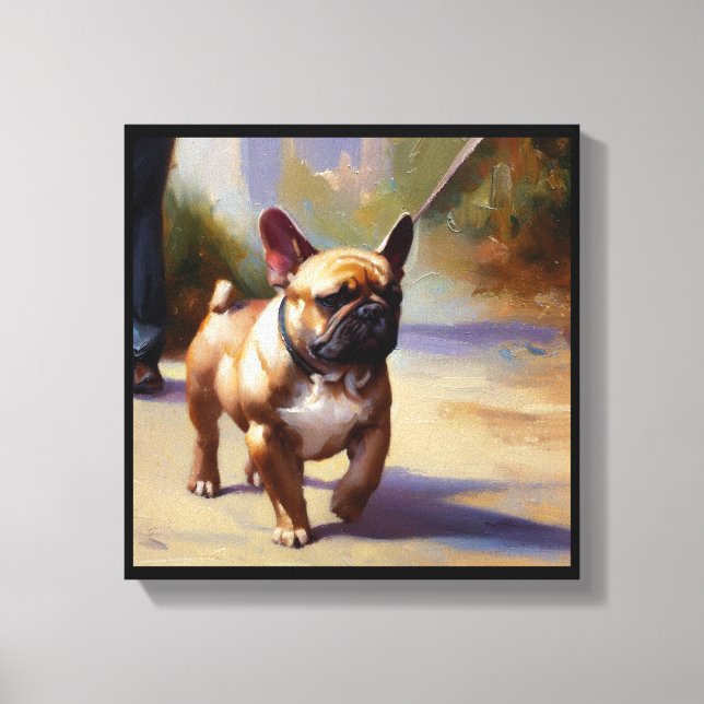 Impressão Em Tela Bulldog Francês  (Frente)