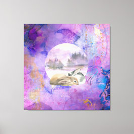 Impressão Em Tela Bunnies no Sonho de Lavanda