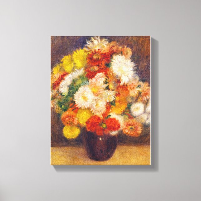Impressão Em Tela Buquê de Chrysanthemums por Auguste Renoir Ainda (Frente)