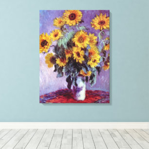 Impressão Em Tela Buquê de Girassóis por Claude Monet, Arte Vintage