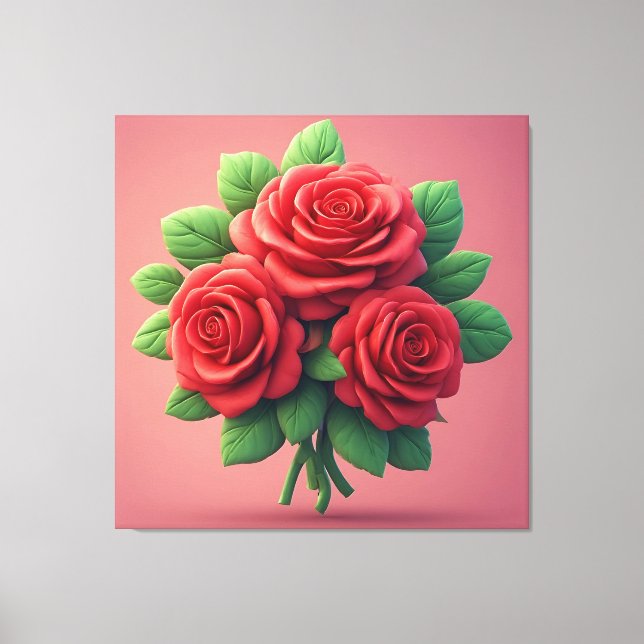 Impressão Em Tela Buquê de Rosas (Frente)