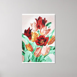 Impressão Em Tela Buquê Floral de Tulips, Belo Bronzeado