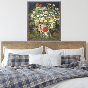Impressão Em Tela Buquê Floral Impressionista Vintage Van Gogh