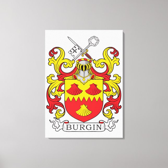Impressão Em Tela Burgin Family Crest (Frente)