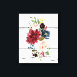 Impressão Em Tela Burgundy Floral Elegante Russo<br><div class="desc">Uma bela canvas floral de aquarela vai adicionar beleza ao seu decor de tom. Tão bonito.</div>