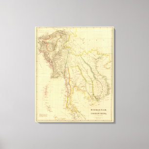 Impressão Em Tela Burmah, Sião, Cochin China