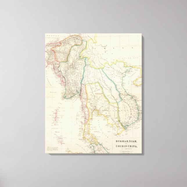 Impressão Em Tela Burmah, Sião e China Cochin (Frente)