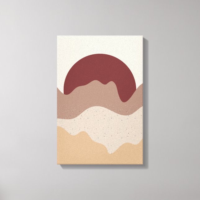 Impressão Em Tela Burnt Red Sun Wall Art – Earth Tone Poster (Frente)