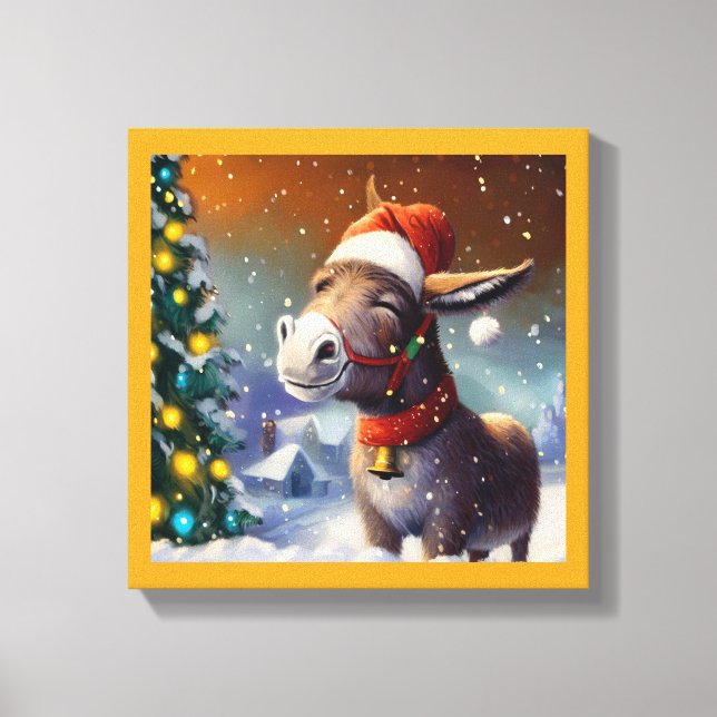 Impressão Em Tela Burro de Natal 1 (Frente)