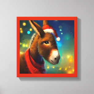 Impressão Em Tela Burro de Natal 3