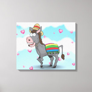 Impressão Em Tela Burro Mexicano