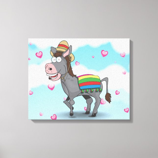 Impressão Em Tela Burro Mexicano (Frente)