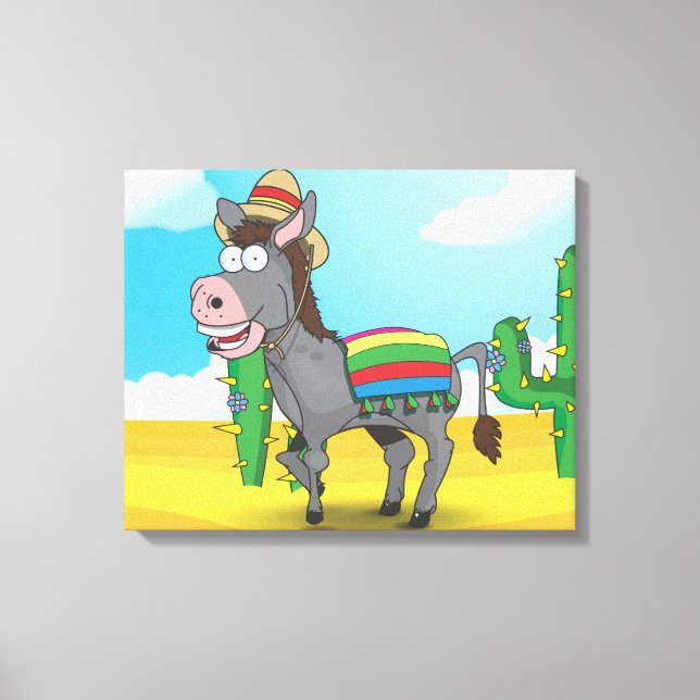Impressão Em Tela Burro Mexicano (Frente)