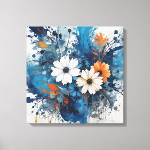 Impressão Em Tela Burst de Aquarela Floral abstrato