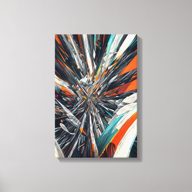 Impressão Em Tela Burst Dinâmico de Abstrato - Arte de Explosão Geom (Frente)