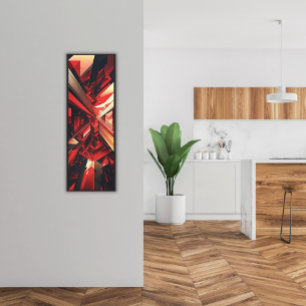 Impressão Em Tela Burst Geométrico Moderno do Abstrato, em Preto-Cin