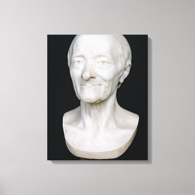 Impressão Em Tela Busto de Voltaire sem sua peruca, 1778 (Frente)
