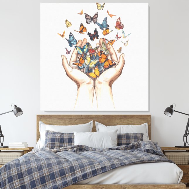 Impressão Em Tela Butterflies (Insitu(Quarto))