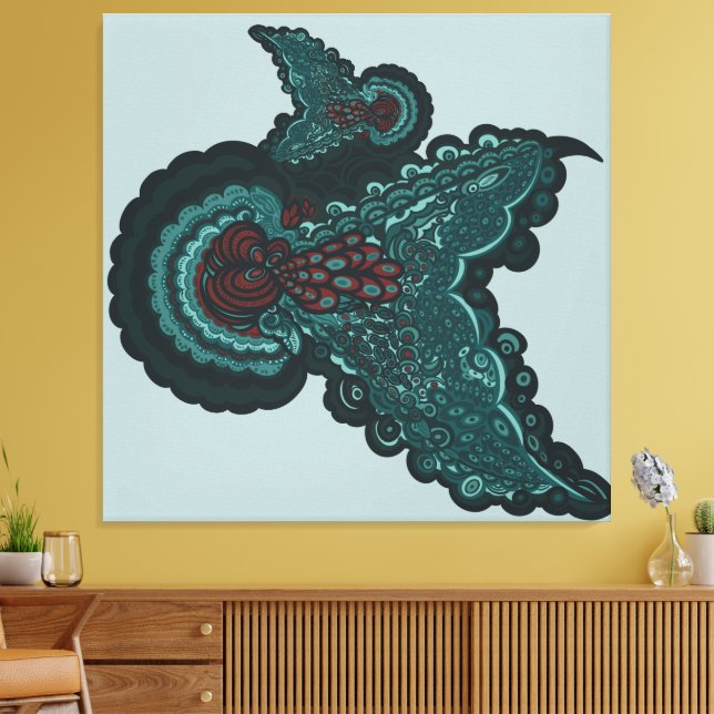 Impressão Em Tela Butterfly Dreams:A Fusion of Flowers and Fantasy (Insitu(Sala de estar))