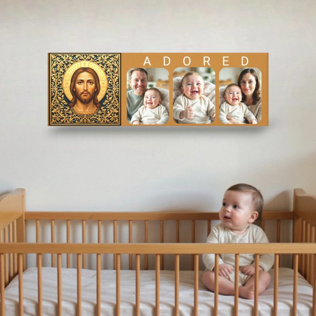 Impressão Em Tela Byzantine Christ Icon - ADORED Baby Photo  (Criador carregado)