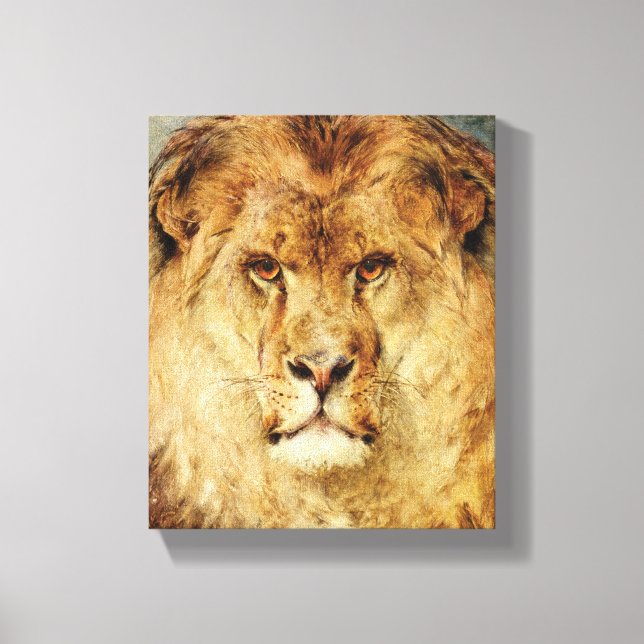 Impressão Em Tela Cabeça de Leão (por Heywood Hardy) (Frente)