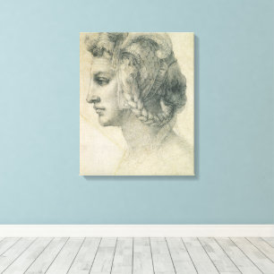 Impressão Em Tela Cabeça Ideal de uma Mulher de Michelangelo