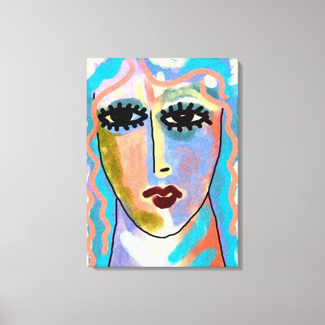 Impressão Em Tela Cabeça na pintura digital Abstrato das nuvens (Frente)