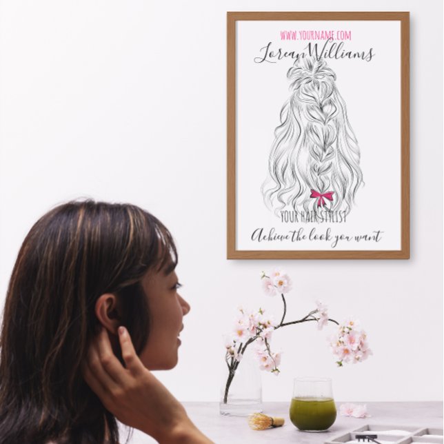 Impressão Em Tela Cabelo ondulado longo com marca de cabeleireiro ar (Criador carregado)