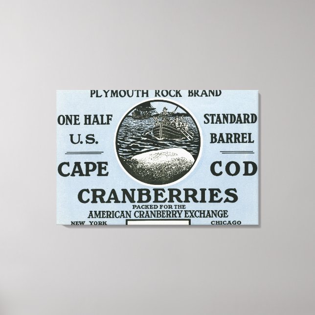 Impressão Em Tela Cabo Cod Plymouth Rock Marca Cranberry (Frente)