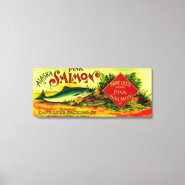Impressão Em Tela Cabo Lees Salmon Can LabelBurroughs Bay, AK (Frente)