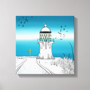 Impressão Em Tela Cabo Reinga Farol Nova Zelândia