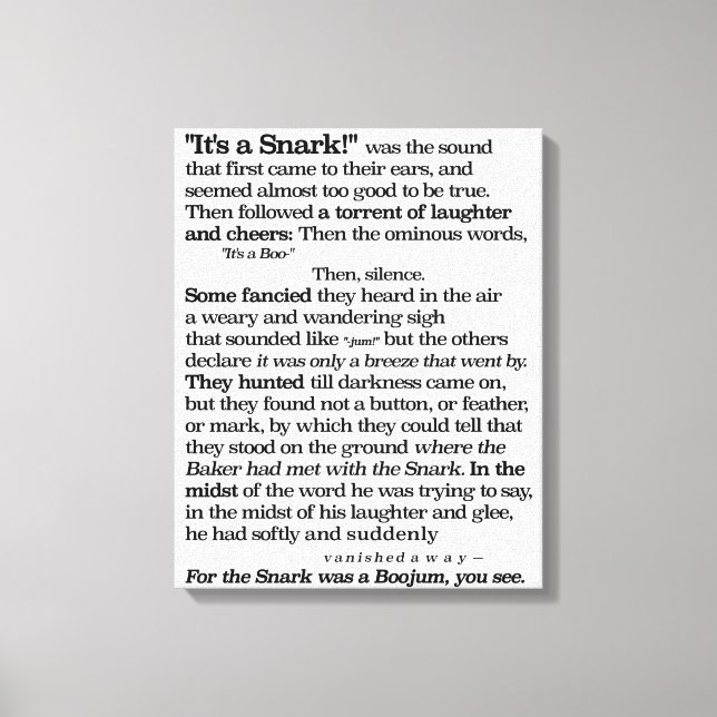 Impressão Em Tela Caça ao Snark por Lewis Carroll (Frente)