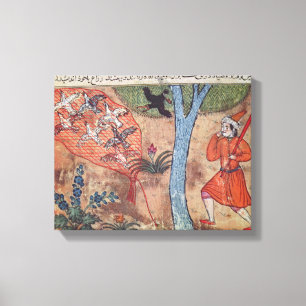 Impressão Em Tela Caça às Aves, do livro de Kalila e