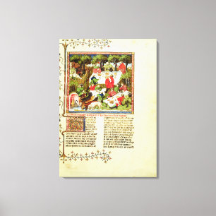 Impressão Em Tela Caçadores que deleitam-se antes da caça do veado