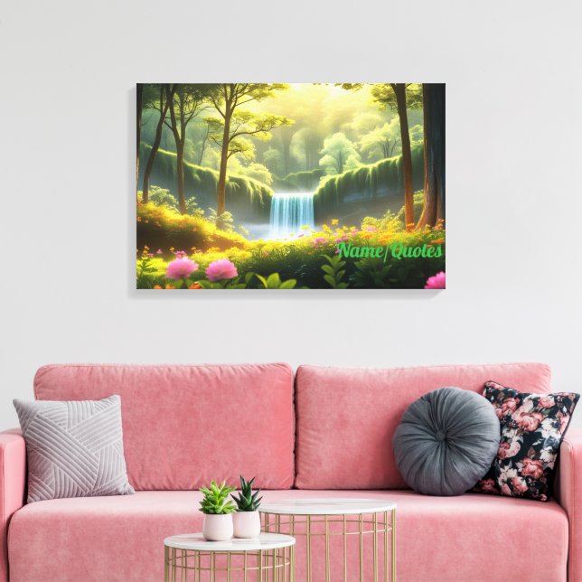 Impressão Em Tela Cachoeira da Floresta Encantada (Insitu(Sala de estar))